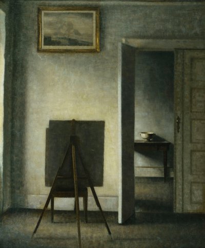 Ein Interieur mit der Staffelei des Künstlers von Vilhelm Hammershoi