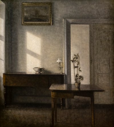 Innenraum mit einem Blumenport, Bredgade 25 von Vilhelm Hammershoi