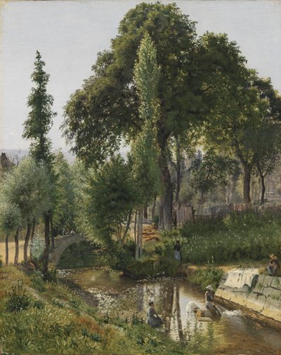 Savoyer Landschaft. Frauen waschen Kleidung im Fluss von Vilhelm Kyhn