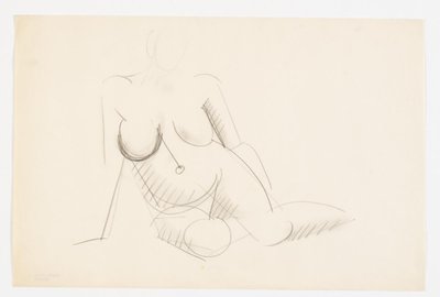 Sitzendes nacktes Modell, nach rechts gewandt von Vilhelm Lundstrøm