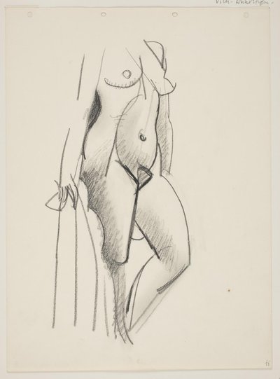 Stehende nackte Frau, nach rechts gewandt, Draperie in der Hand von Vilhelm Lundstrøm