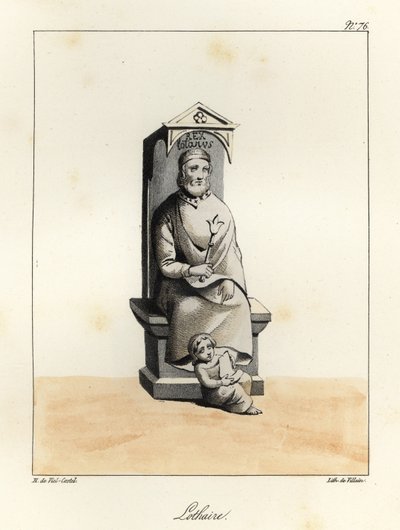 Statue von Lothar I., Lothar I., Karolingischer Kaiser, König von Italien und Mittelreich, 795-855 von Villain Villain