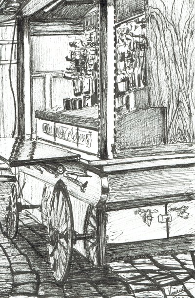 Wagen vor der Cheers Bar Boston USA, 2003 von Vincent Alexander Booth