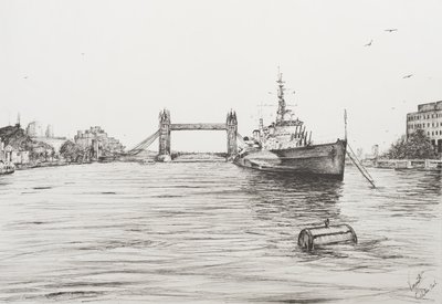 HMS Belfast auf der Themse, London, 2006 von Vincent Alexander Booth