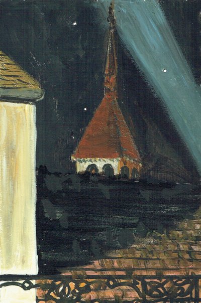 Dachansicht von Laignes, Frankreich bei Nacht von Vincent Alexander Booth