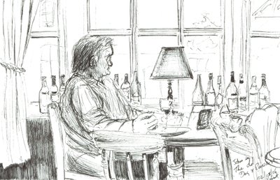 Mann in einer Kneipe nach dem Essen, 2006 von Vincent Alexander Booth