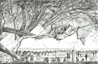 Hochzeitszelte am Lake Navaisha, Kenia, 2003 von Vincent Alexander Booth
