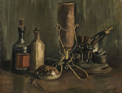 Stillleben mit Flaschen und Muschel von Vincent van Gogh