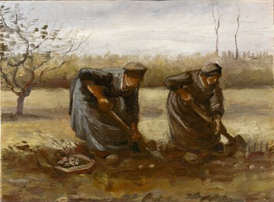 Zwei Bäuerinnen graben Kartoffeln, 1885 von Vincent van Gogh