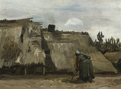 Eine Bäuerin gräbt vor ihrer Hütte, ca. 1885 von Vincent van Gogh