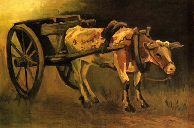 Karren mit roten und weißen Ochsen von Vincent van Gogh
