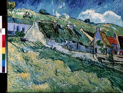 Chaumières à Cordeville (Reetgedeckte Häuser in Cordeville) von Vincent van Gogh