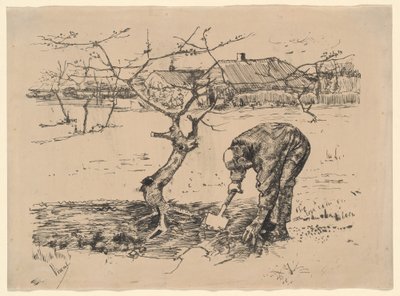 Gärtner bei einem Apfelbaum von Vincent van Gogh