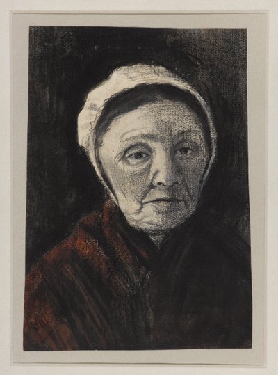 Kopf einer alten Frau in einer Scheveninger Kappe, 1882-83 von Vincent van Gogh