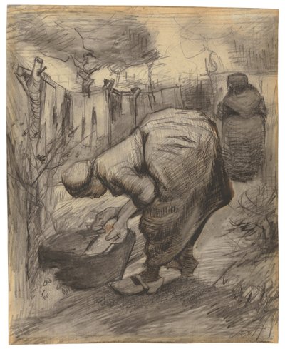 Bäuerin mit Waschbecken im Garten von Vincent van Gogh