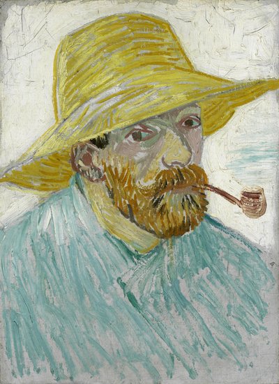 Selbstporträt mit Strohhut und Pfeife von Vincent van Gogh