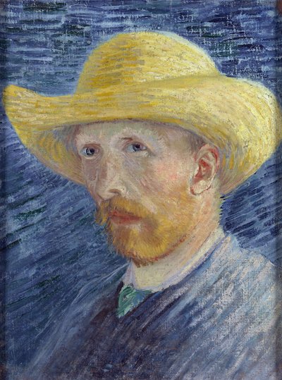 Selbstporträt mit Strohhut von Vincent van Gogh von Vincent van Gogh