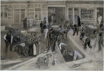 Straßenarbeiter bei der Aushebung eines Treppenschachtes von Vincent van Gogh