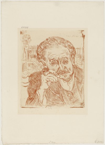 Der Mann mit der Pfeife (Porträt von Dr. Paul Gachet), ca. 1890-1909 von Vincent van Gogh