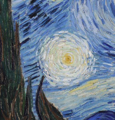 Die Sternennacht (Detail) von Vincent van Gogh