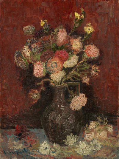 Vase mit Chinaastern und Gladiolen von Vincent van Gogh