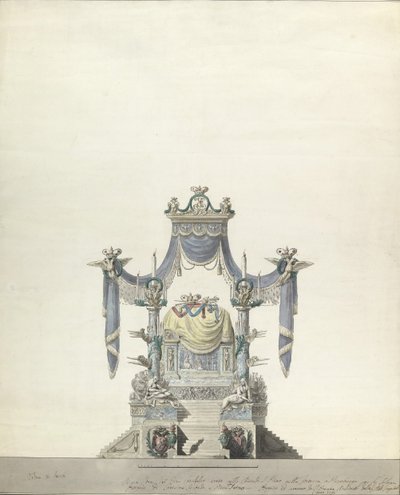 Katafalk für die Kaiserin Katharina die Große von Russland, Vorderansicht, 1796 von Vincenzo Brenna