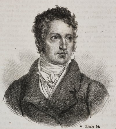 Porträt von Vincenzo Camuccini (1771-1844), italienischer Maler und Restaurator, Lithographie von Gaetano Riccio aus Poliorama Pittoresco, Nr. 16, 23. November von Vincenzo Camuccini