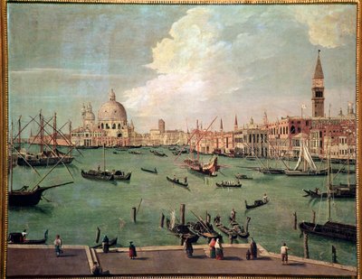 Blick auf das Becken von St. Markus, Venedig, mit der Basilika Santa Maria della Salute im Hintergrund von Vincenzo Chilone