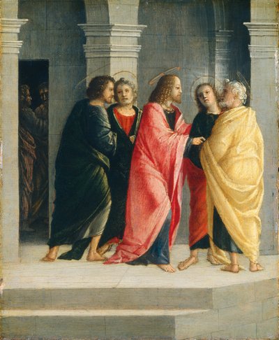 Christus weist Petrus und Johannes an, das Passah vorzubereiten von Vincenzo Civerchio