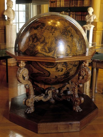 Der Himmelsglobus von Coronelli zum Meridian von Gatellier. Dieser Globus wurde vom Franziskanermönch Vincenzo Coronelli (1650-1718) hergestellt. Institut de France Paris. von Vincenzo Maria Coronelli