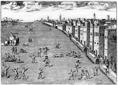 Venedig, Italien. Die Lagune in Richtung Murano im Jahr 1708 in „Singolarita di Venezia“ von Vincenzo Coronelli (1650-1718) von Vincenzo Maria Coronelli
