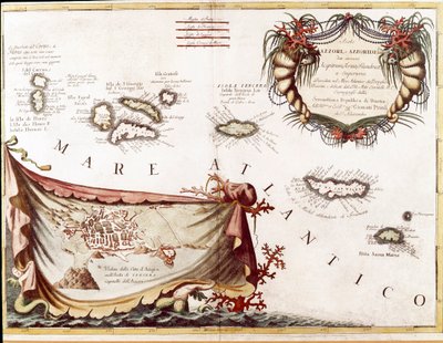 Ansicht des Archipels der Azoren im Atlantischen Ozean von Vincenzo Maria Coronelli