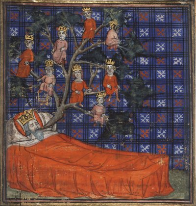 Der Baum Jesse aus der Bible historiale von Guiart des Moulins, 1400-1415 von Virgil Master