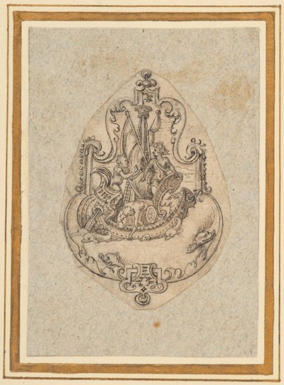 Entwurf für ein Anhänger, der Bacchus auf See darstellt von Virgilius the elder Solis