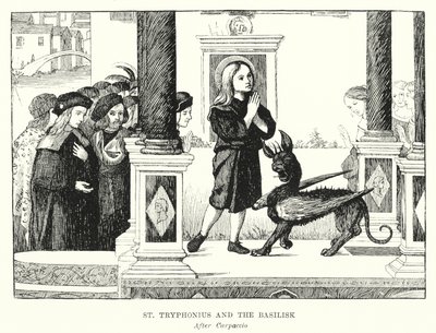 St. Tryphonius und der Basilisk (Stich) von Vittore (after) Carpaccio