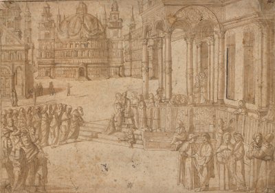 Nach Carpaccio - Die Darstellung der Jungfrau im Tempel um 1500-20 von Vittore Carpaccio