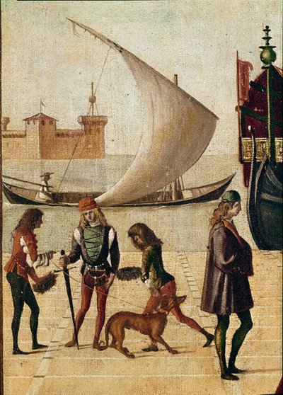 Legende der hl. Ursula: (Detail) Ankunft der Botschafter (aus der goldenen Legende von Jacopo da Varagine) von Vittore Carpaccio
