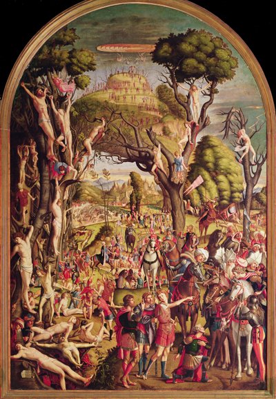 Die Kreuzigung und die Verherrlichung der zehntausend Märtyrer auf dem Berg Ararat von Vittore Carpaccio