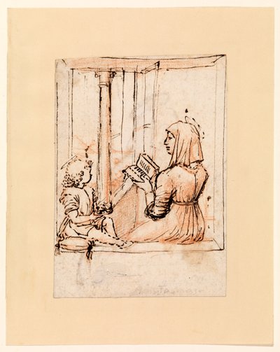 Jungfrau Maria liest dem Christuskind vor (recto), späte 1480er bis frühe 1490er von Vittore Carpaccio
