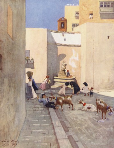 Malta: Brunnen in einem beliebten Viertel, Valletta von Vittorio Boron