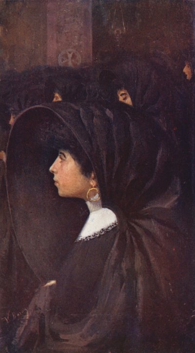 Malta: Maltesische Frauen in einer Kirche, Valletta von Vittorio Boron