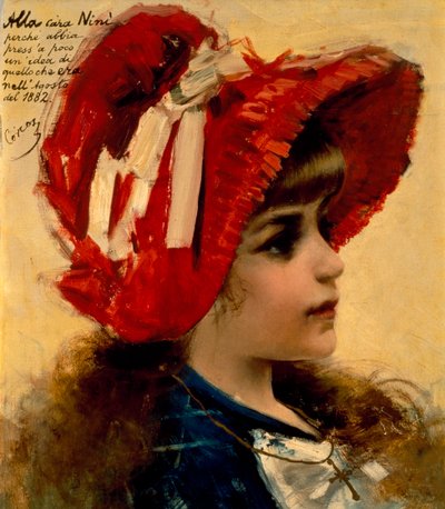 Porträt von Nini von Vittorio Matteo Corcos (1859-1933), Öl auf Leinwand von Vittorio Matteo Corcos