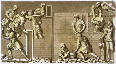 Römische Soldaten bauen ein Fort, ca. 1820-1839 von Vittorio Raineri
