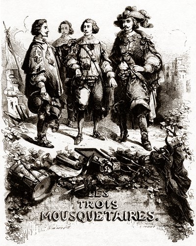 Titelseite aus "Die drei Musketiere" von Vivant (after) Beauce
