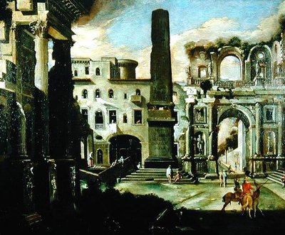Stadtszene in Italien mit antiken Ruinen von Viviano Codazzi