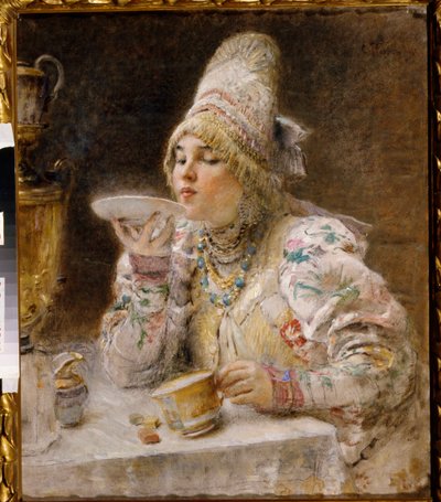 Die Teestunde von Vladimir Egorovic Makovsky