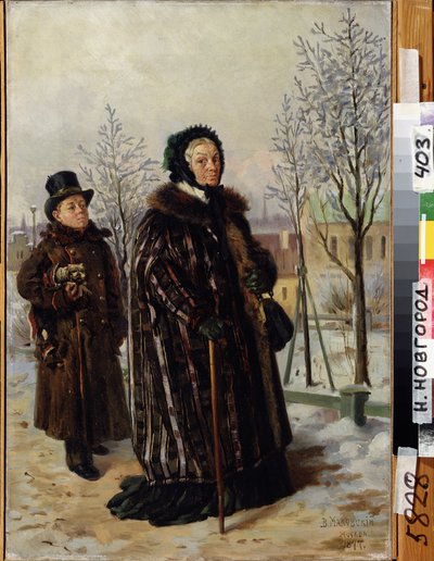 Spaziergang einer alten Dame von Vladimir Egorovic Makovsky