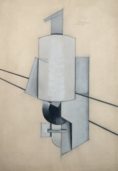 Projekt für eine Eckskulptur (Aquarell und Pastell auf Papier) von Vladimir Evgrafovich Tatlin