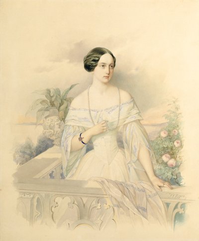 Porträt der Großherzogin Olga Nikolajewna, 1846 von Vladimir Ivanovich Hau