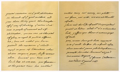 Brief von Francois Marie Arouet de Voltaire an George Keat, 16. Januar 1760 von Voltaire